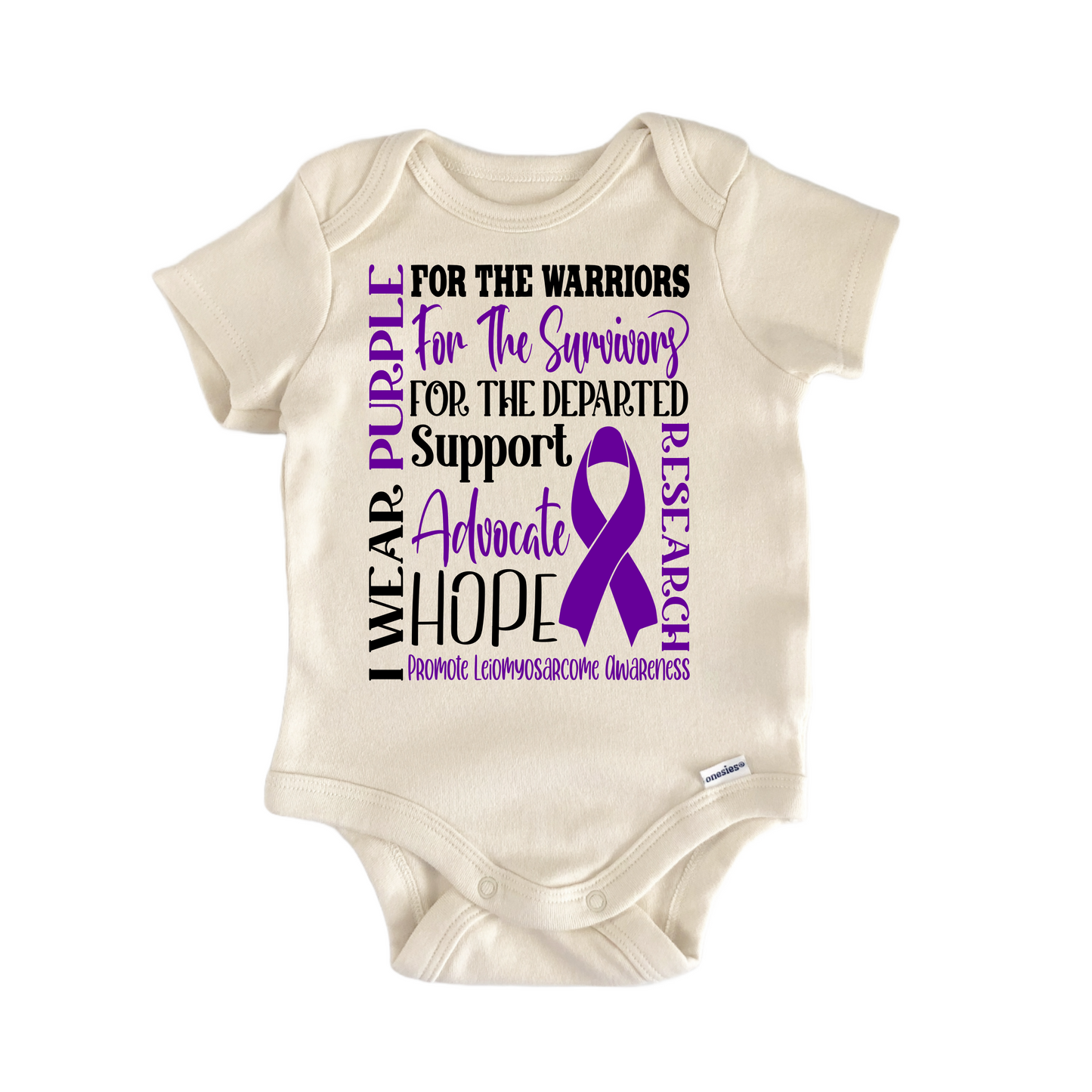 Leiomyosarcome Cancer Awareness Purple Ribbon - Baby Bodysuit
