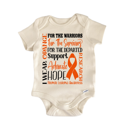 Luekemia Cancer Awareness Orange Ribbon - Baby Bodysuit